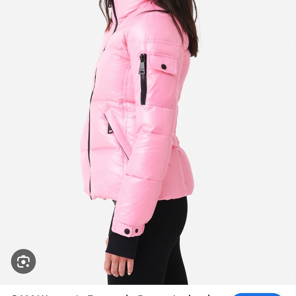 (NWT) SAM. Women's Pink Puffer Jacket - Picture 3 of 3